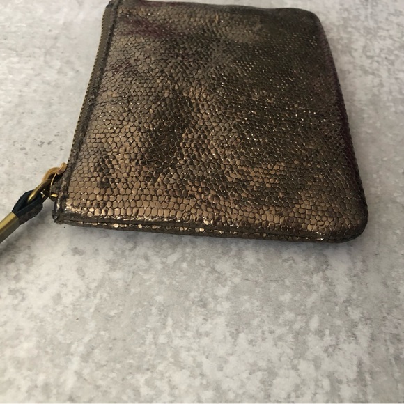 Madewell Small Zip Pouch in Metallic Leather NEW - Picture 3 of 9